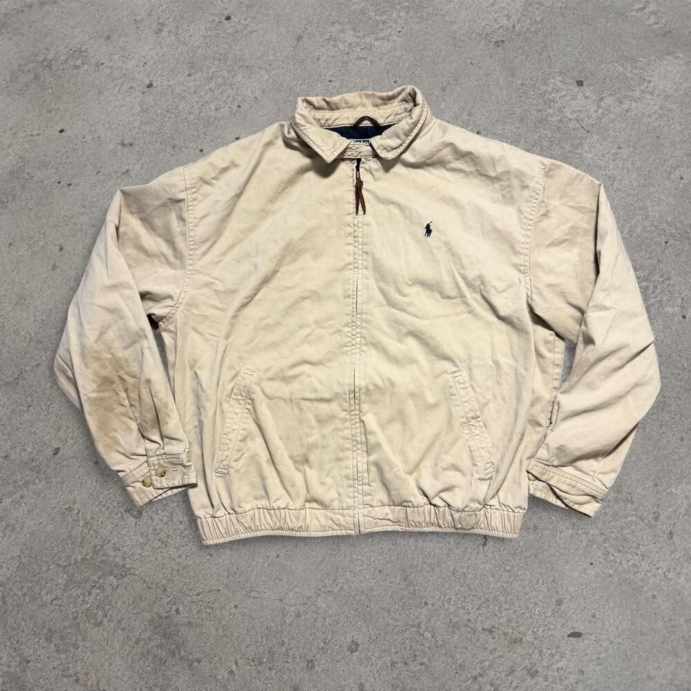 Vintage 1990’s Polo Ralph Lauren Harrington Full Zip Jacket Blanket Lined Sz L